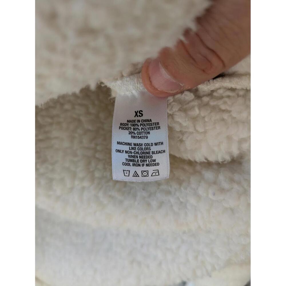 Aeropostale Sherpa Fleece Cream Women's Oversized XS Full Button Cream Jacket - Picture 5 of 7